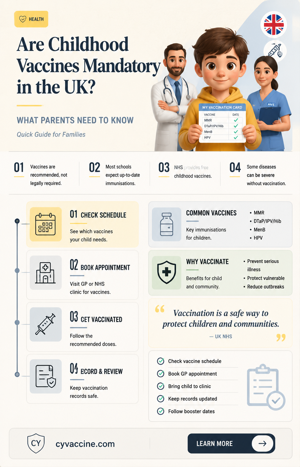 are childhood vaccines mandatory in uk