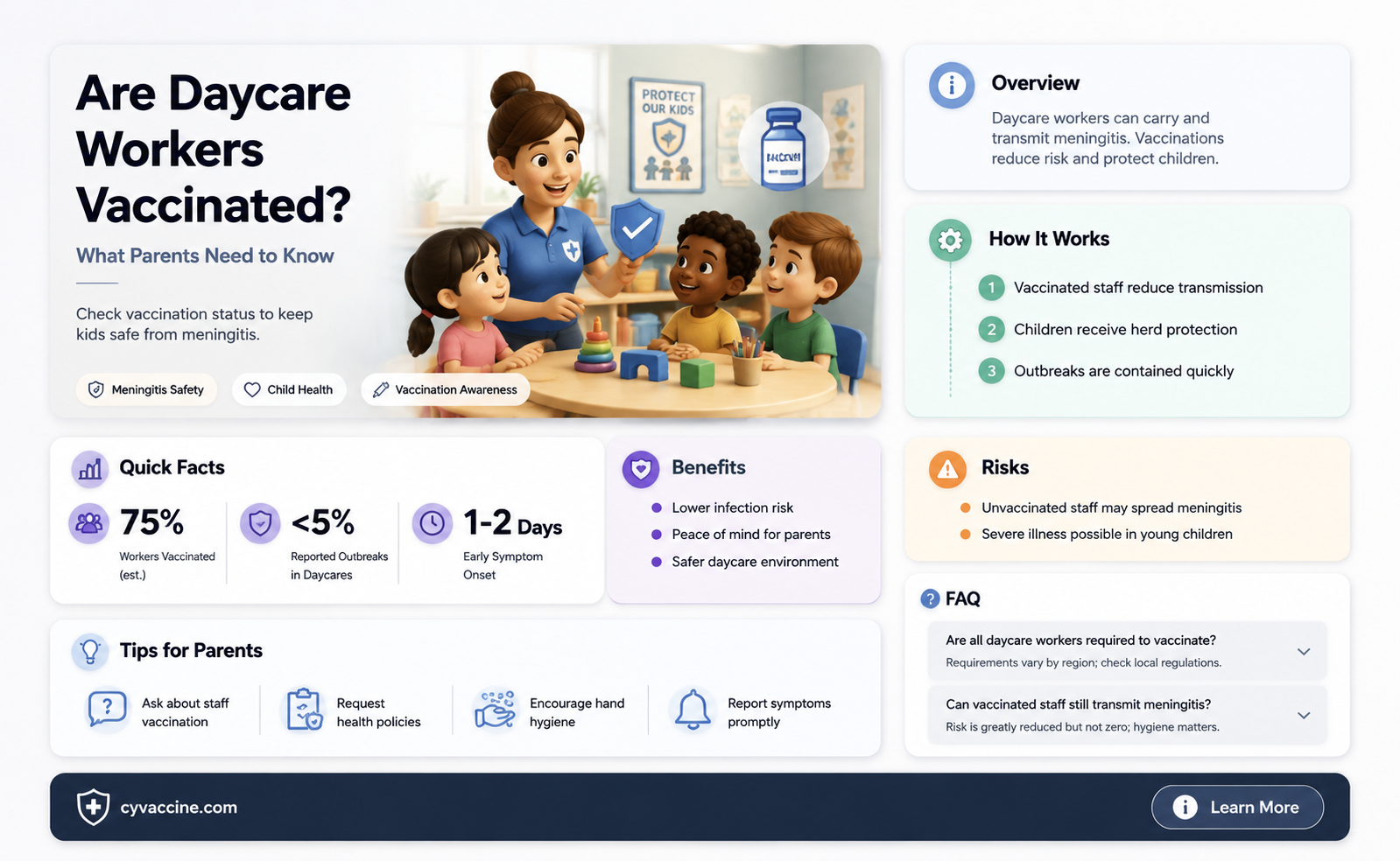 are daycare workers vaccinated for meningitis