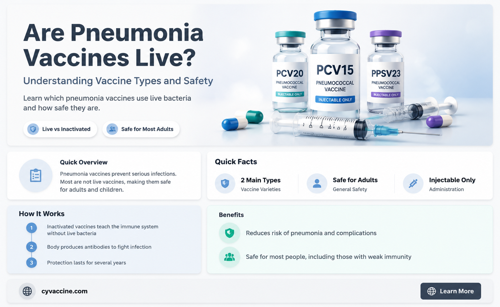 are the pnemonia vaccines live vaccines
