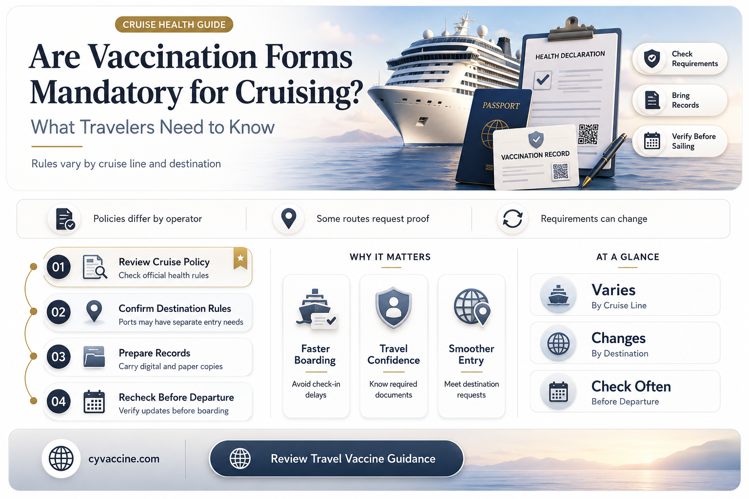 are vaccination forms mandatory for cruising