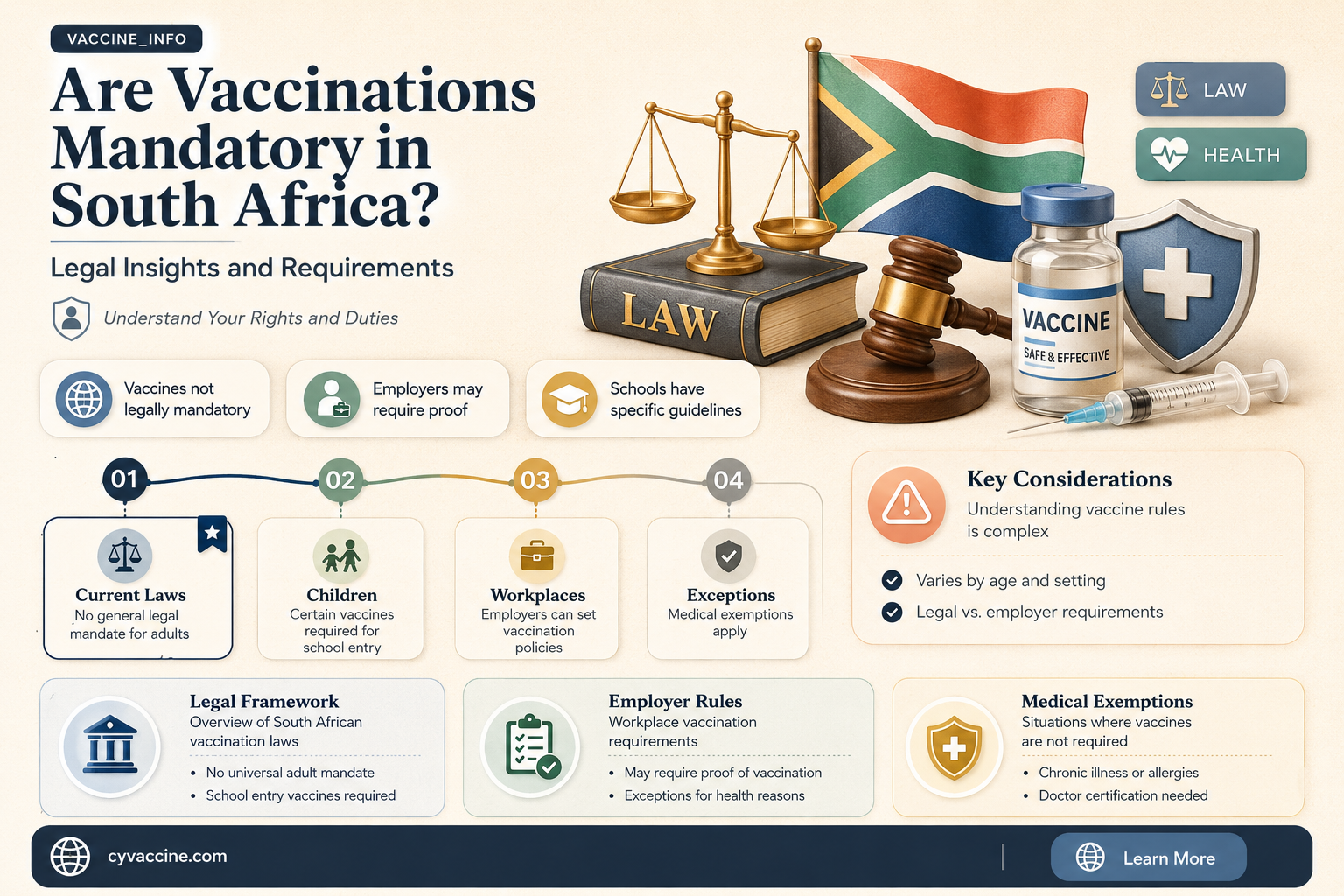 are vaccinations compulsory in south africa