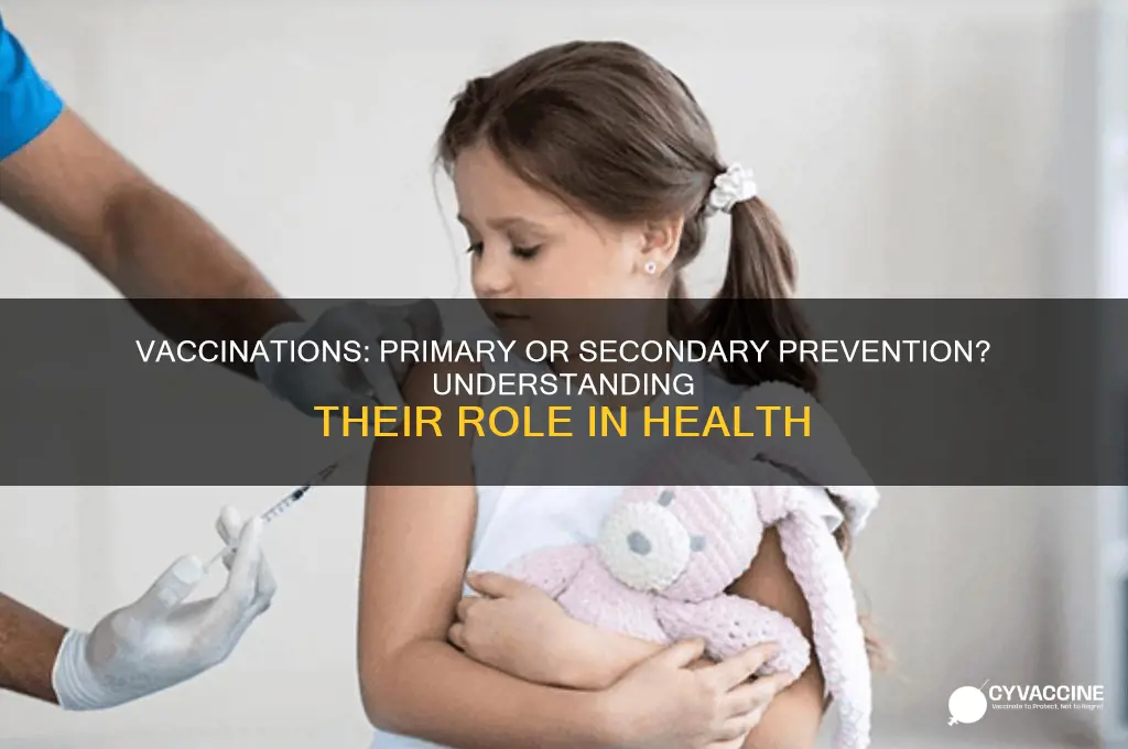 are vaccinations primary or secondary prevention