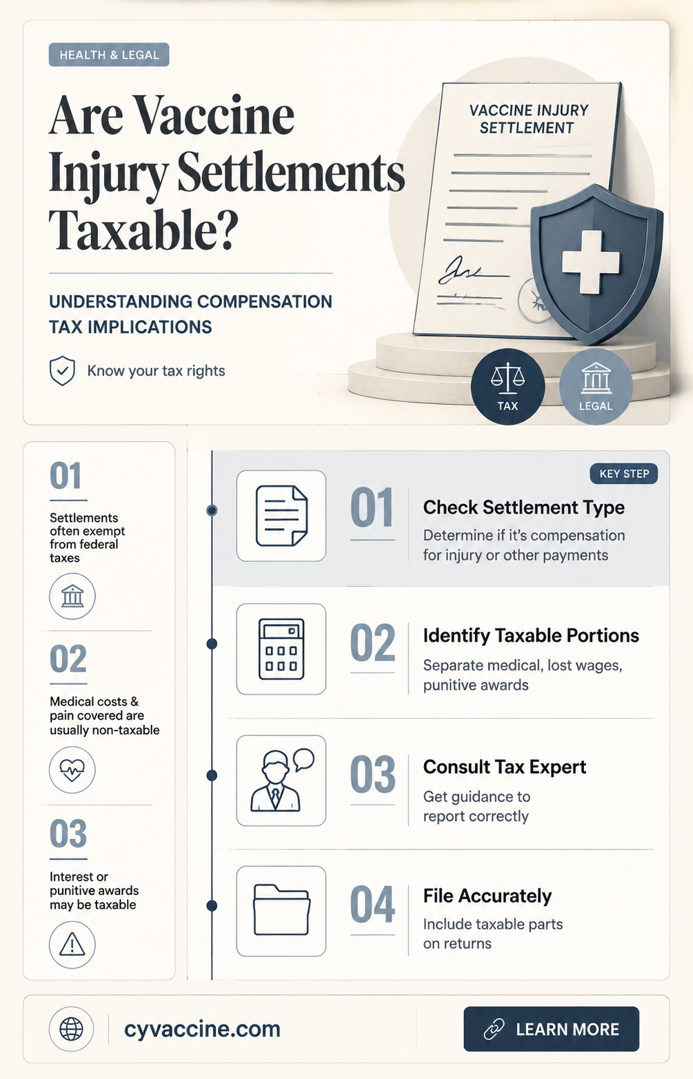 are settlements for vaccine injuries taxable