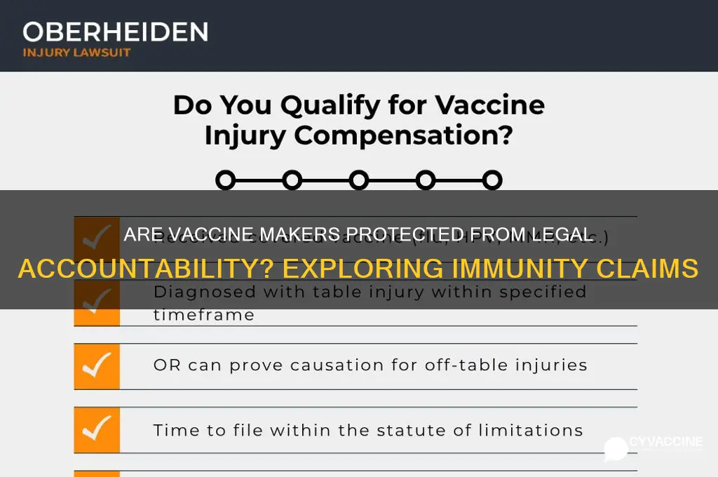 are vaccine makers immune from prosecution
