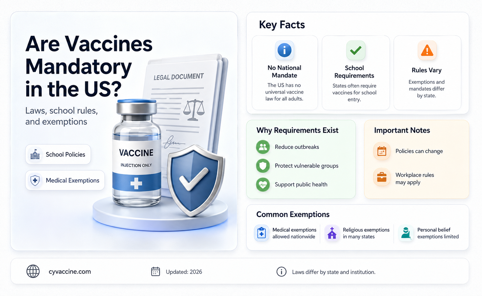 are any vaccines mandatory in us