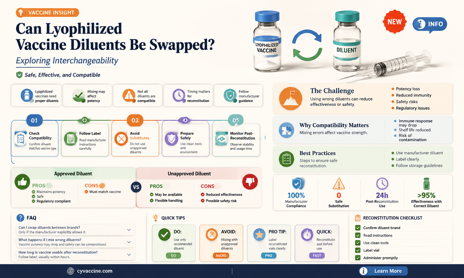 are diluents for lyophilized vaccines interchangeable