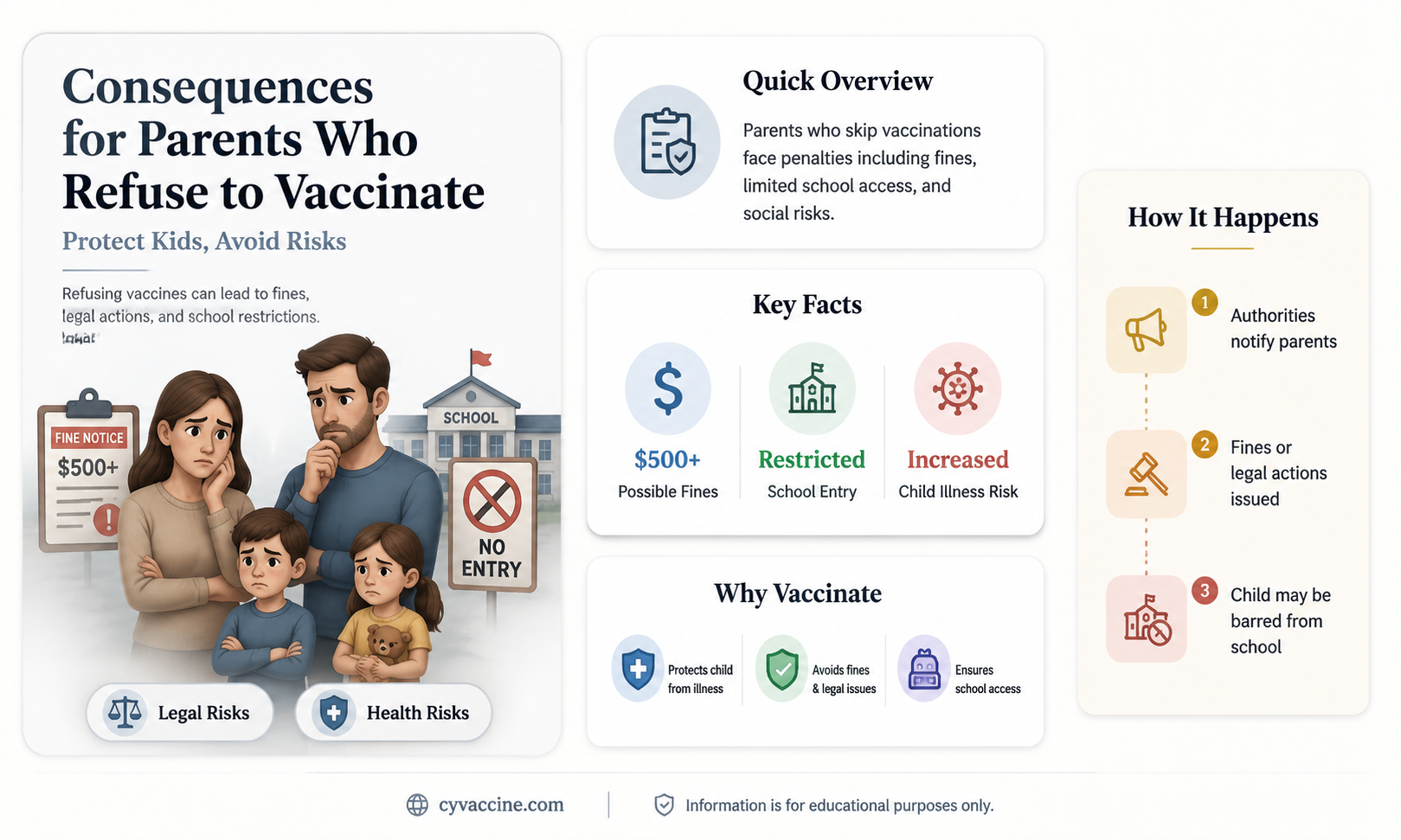 are parents punished for not vaccinating their children