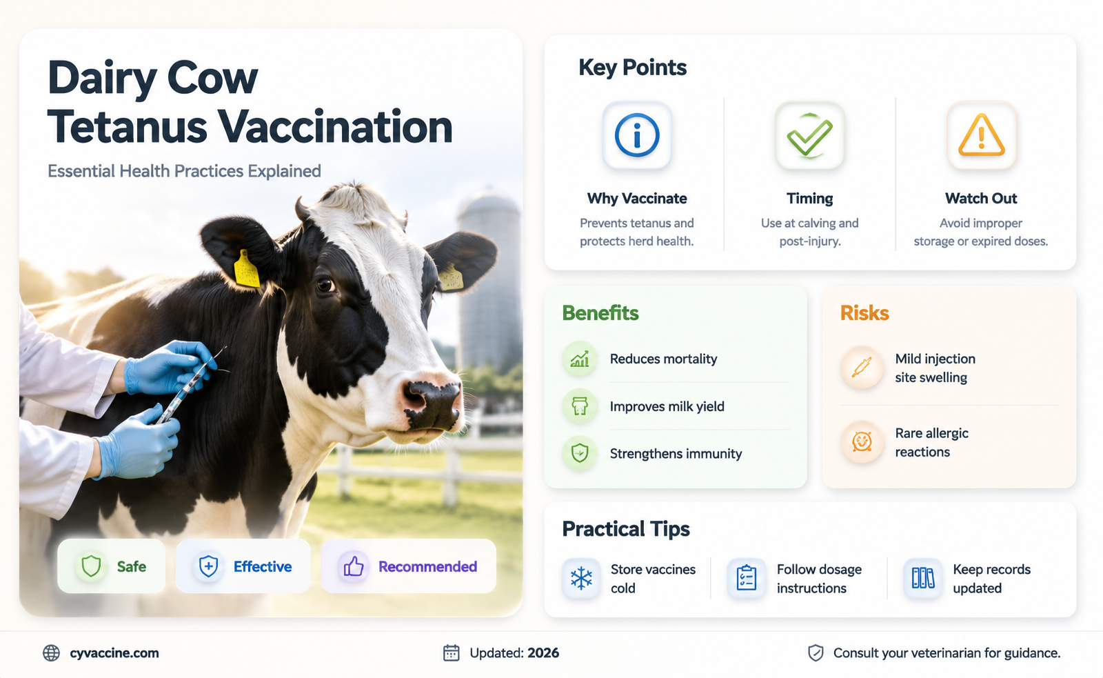 are dairy cows vaccinated for tetanus