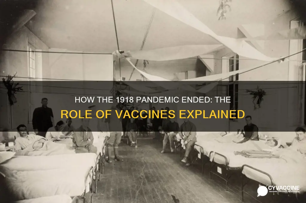 did 1918 pandemic end with vaccine