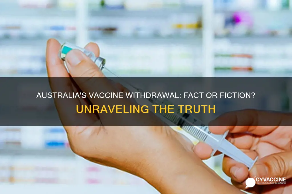 did australia withdraw from the vaccine