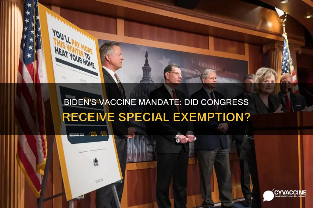 did biden exempt congress from vaccine