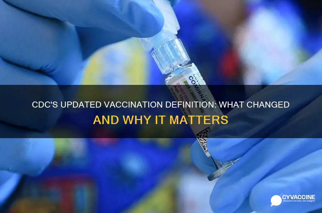 did cdc change definition of vaccination