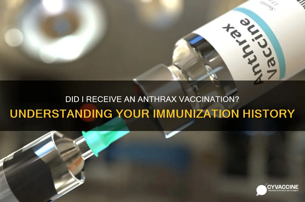 did i receive an anthrax vaccination