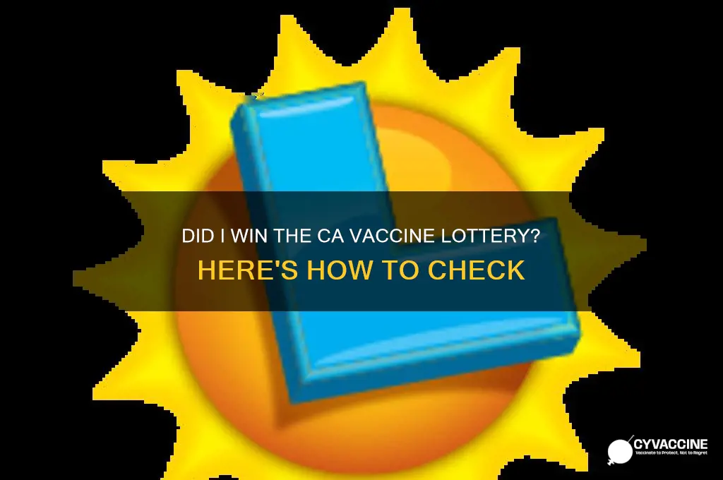 did i win ca vaccine lottery