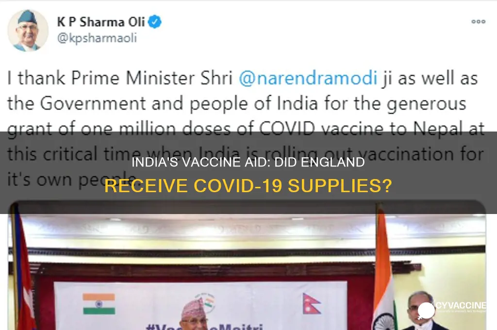 did india send vaccine to england