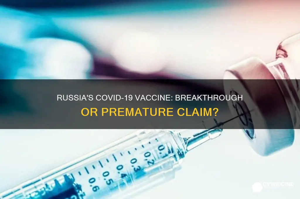 did russia really find a vaccine