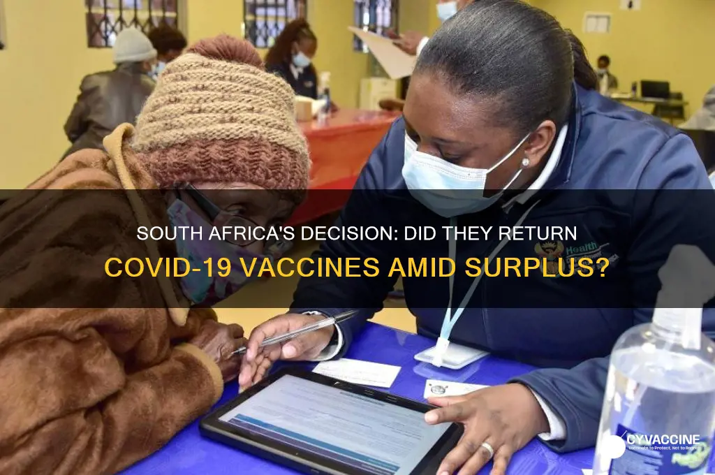 did south africa return the vaccine