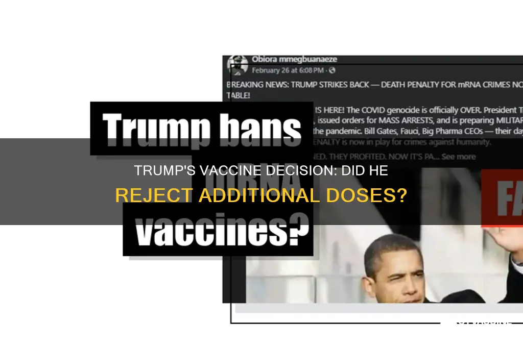 did trump turn down more vaccine