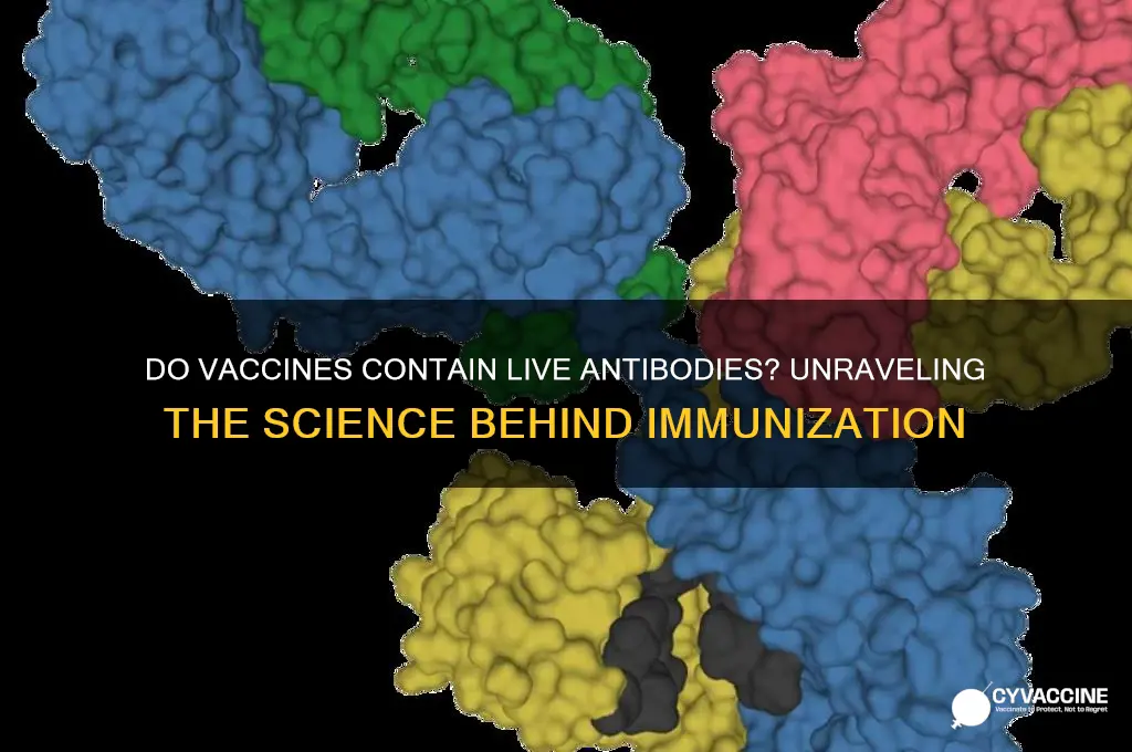 do any vaccines contain live antibodies
