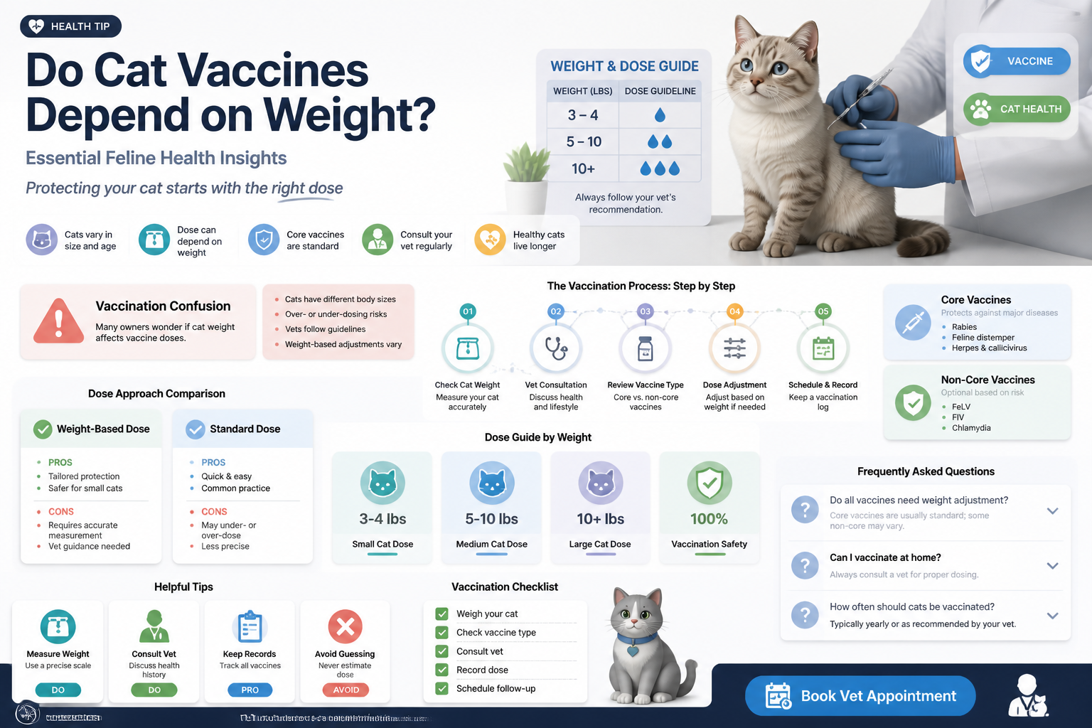 are cat vaccines done by weight