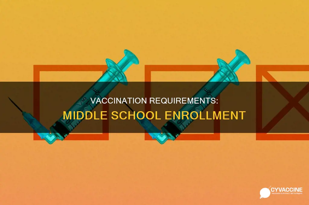 do children have to be vaccinated before starting middle school