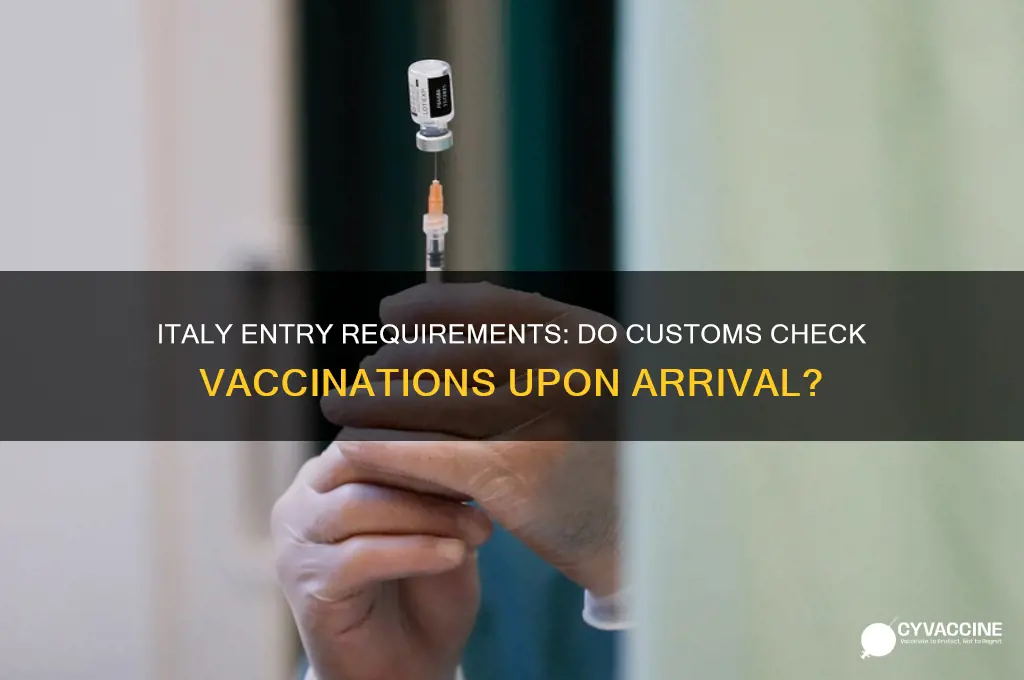 do customs entering italy check vaccinations