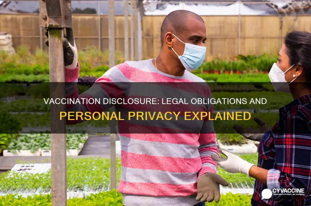 do i have to disclose vaccination