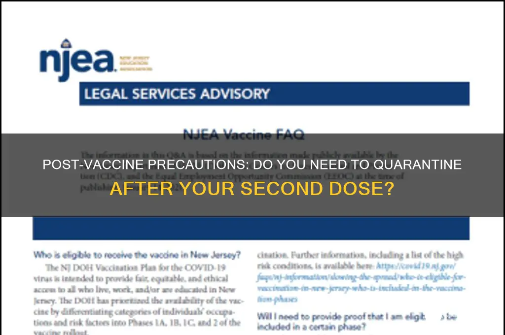 do i quarantine after 2nd vaccine