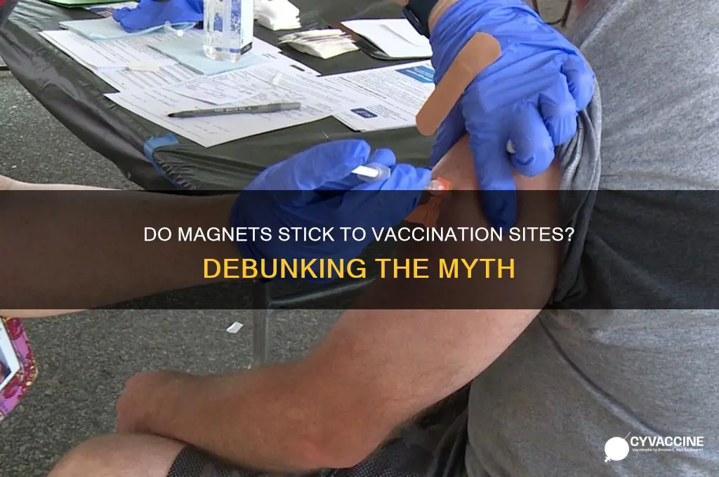 do magnets stick to vaccination sites