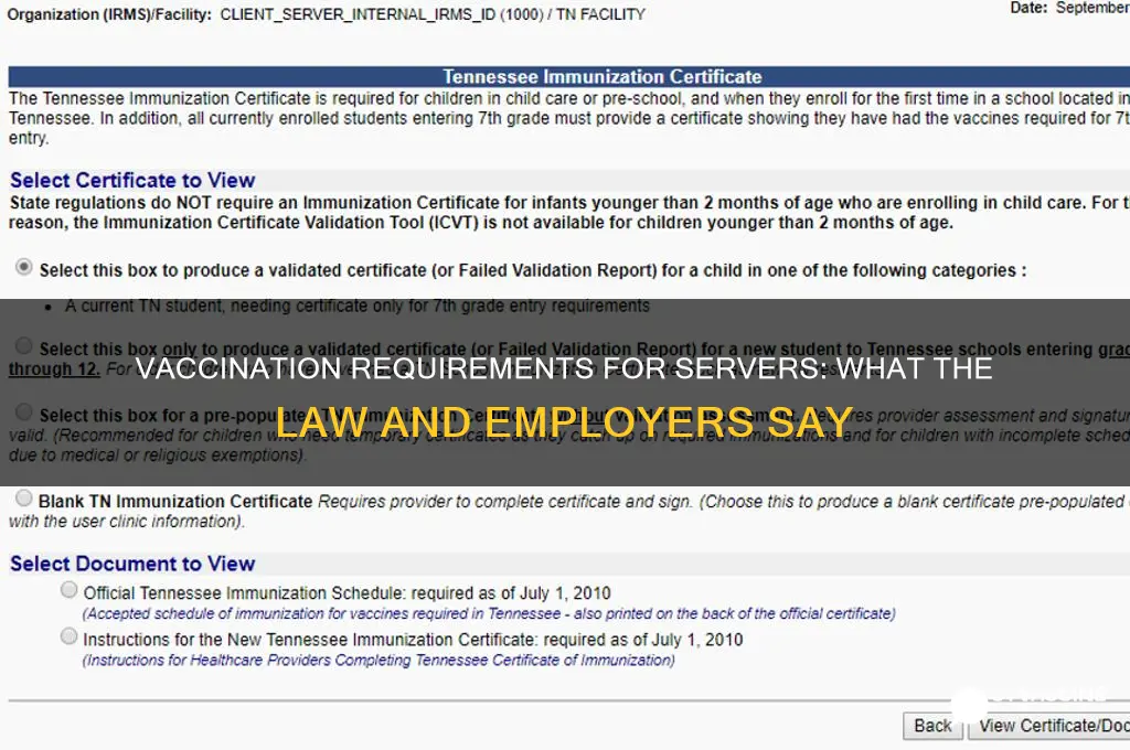 do servers have to be vaccinated