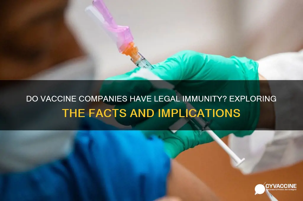 do vaccine companies have legal immunity