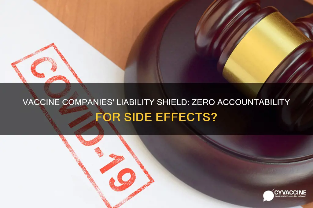 do vaccine companies have zero liability