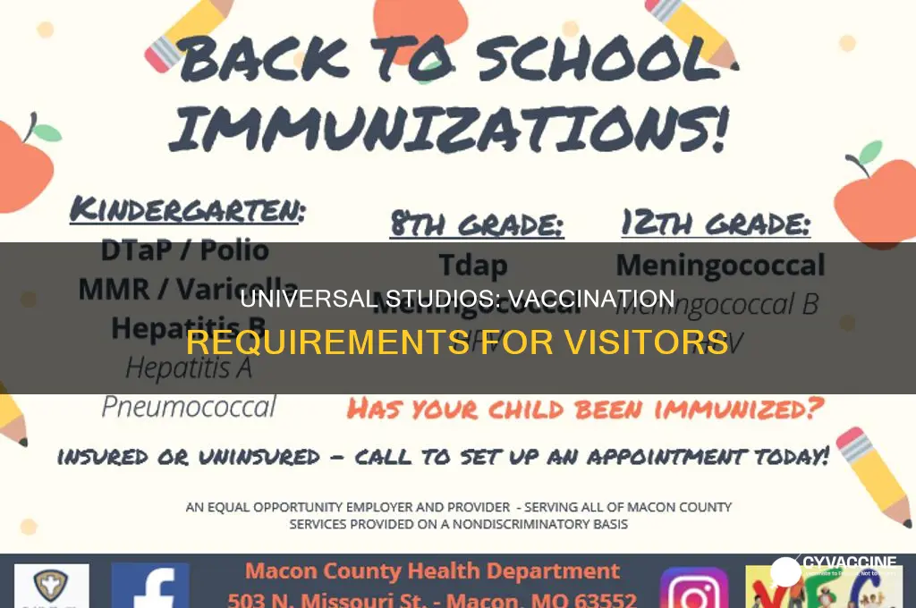 do you have to be vaccinated for universal studios
