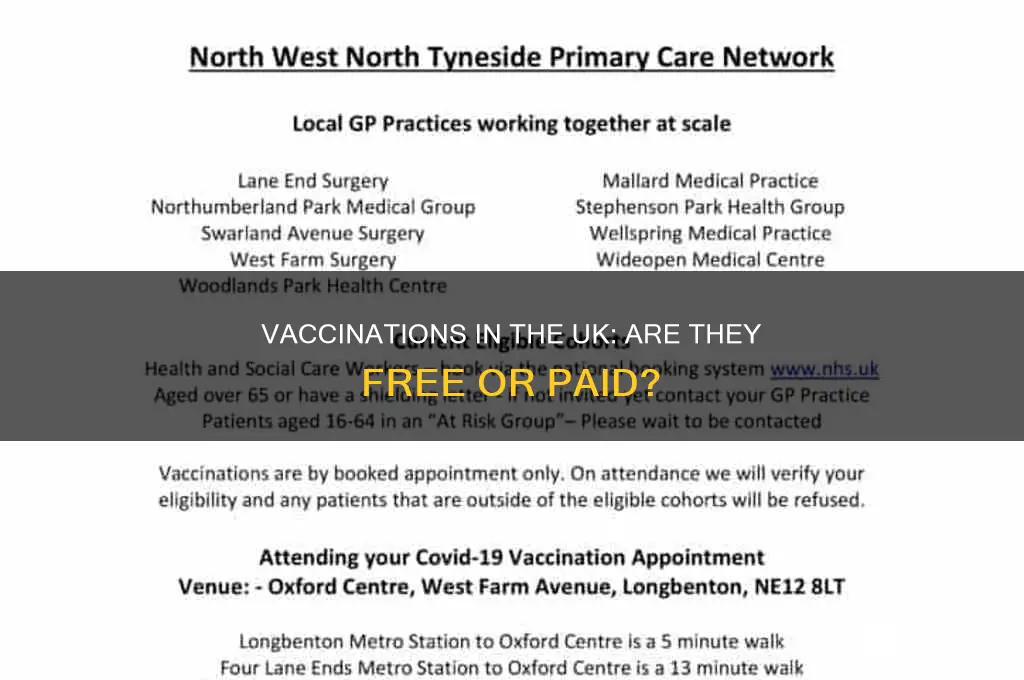 do you have to pay for vaccinations in the uk
