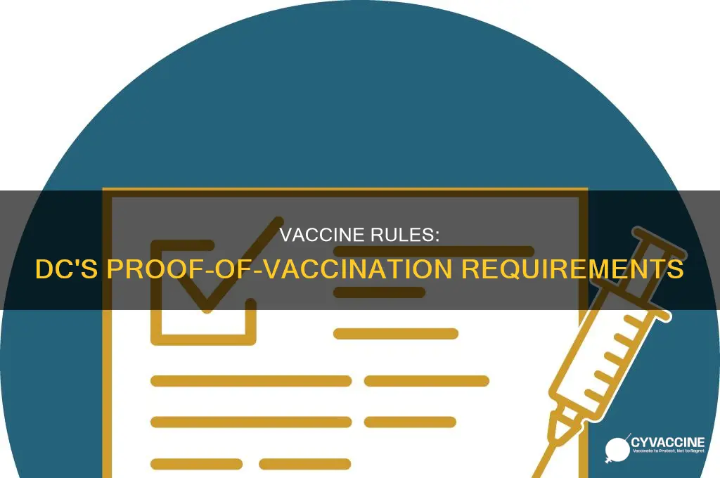 do you have to show proof of vaccination in dc