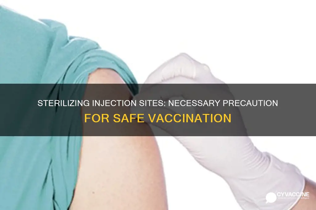 do you sterilize an injection site before a vaccine