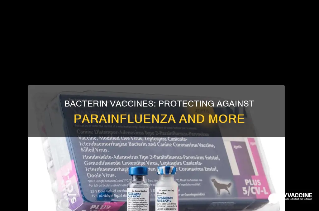 does a bacterin vaccine contain particles to proctect against parainfluenza