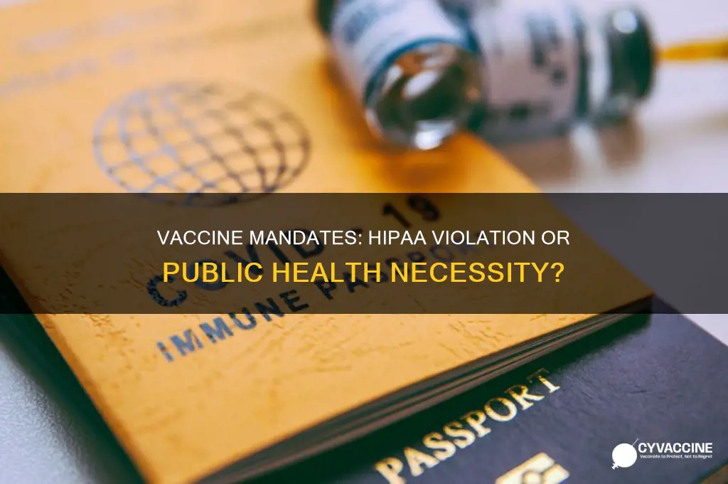 does asking for proof of vaccination violate hipaa