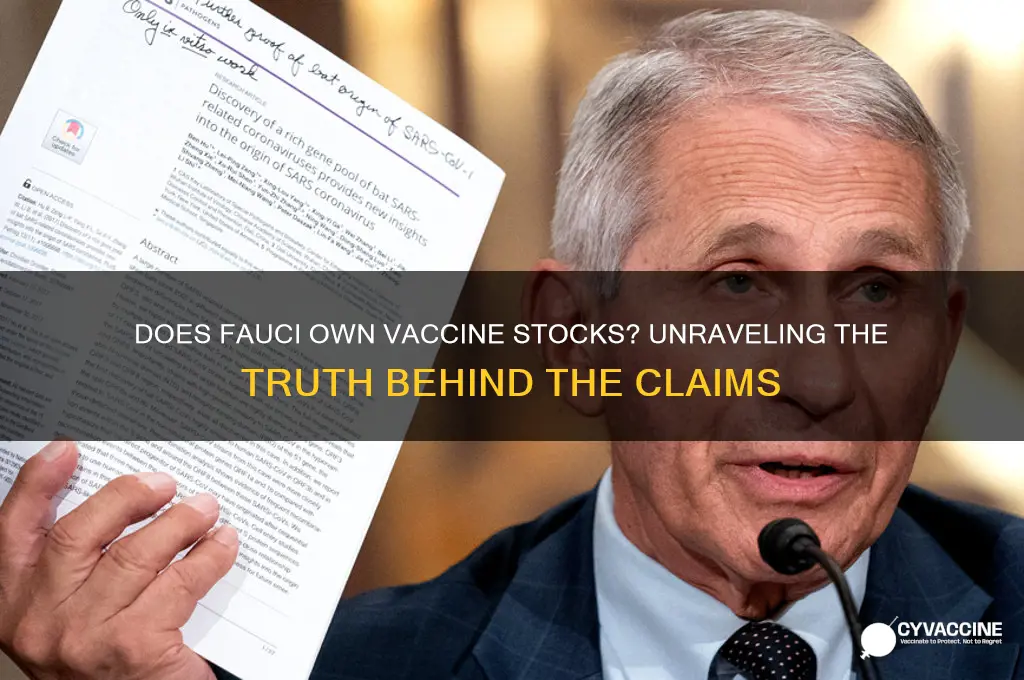does fauci have stock in vaccine