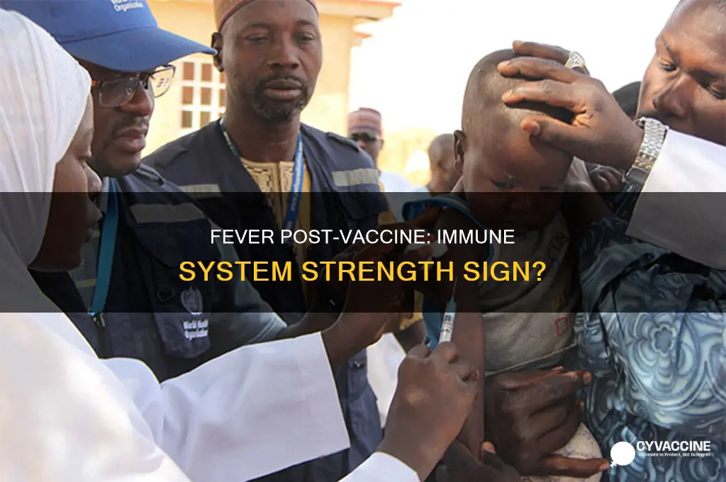 does fever after vaccine mean strong immune system