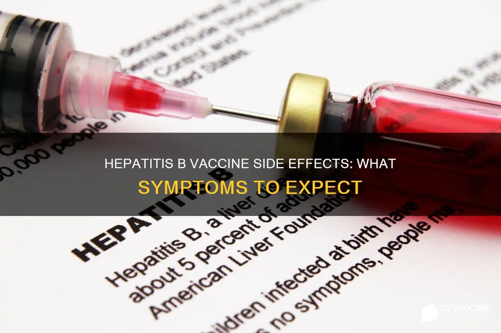 does hep b vaccine have symptoms