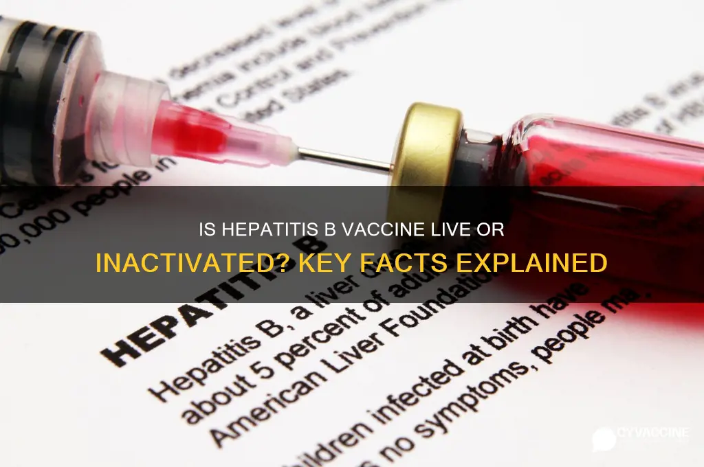 does hepatitis b vaccine have live