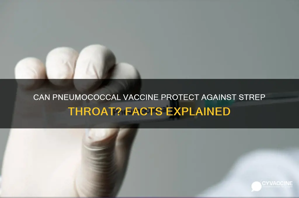 does pneumococcal vaccine prevent strep throat