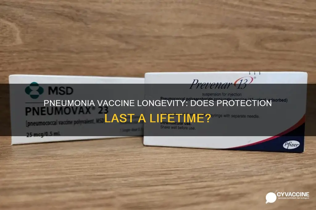 does pneumonia vaccine last a lifetime