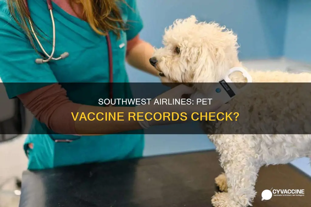 does southwest airlines check vaccine records on animals