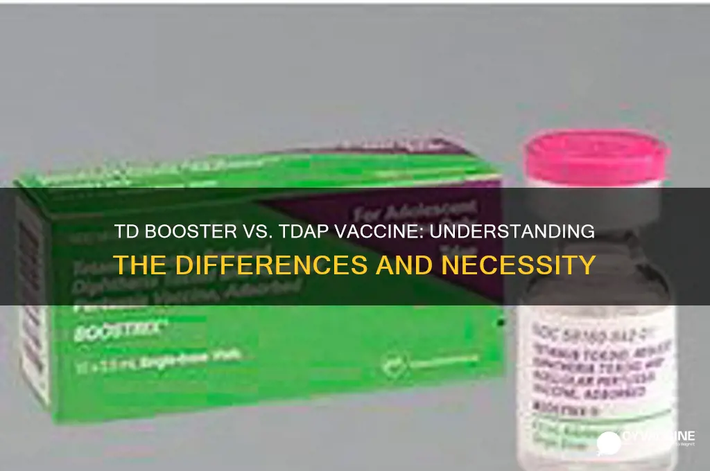 does td booster replace tdap vaccine