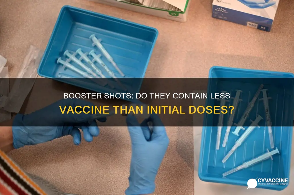 does the booster have less vaccine