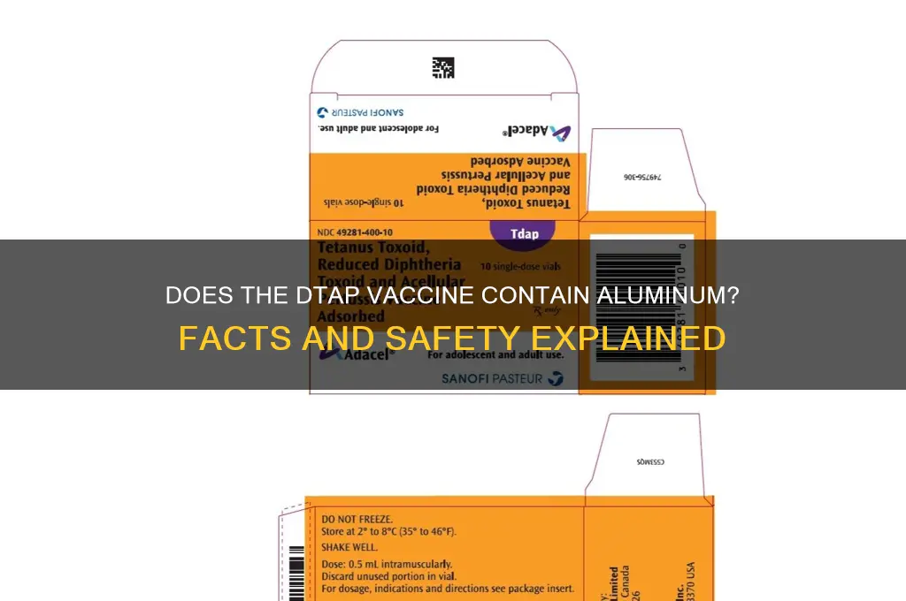 does the dtap vaccine contain aluminum