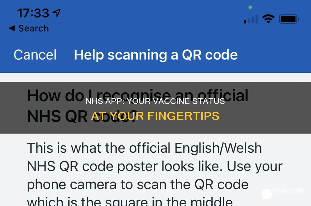 does the nhs app show your vaccine status