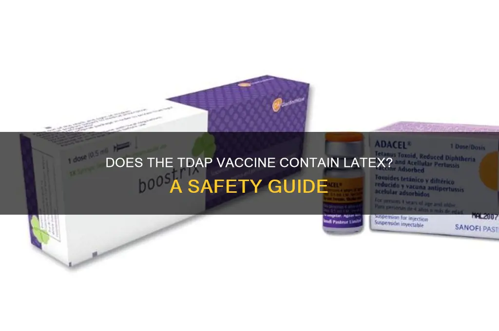 does the tdap vaccine contain latex